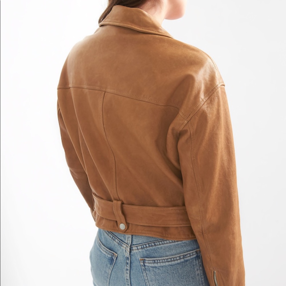 Brown leather Moto Jacket NWOT